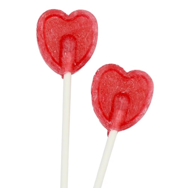 10 x Red Cherry Love Hearts Lollipops Sweet Candy Lollies 5g